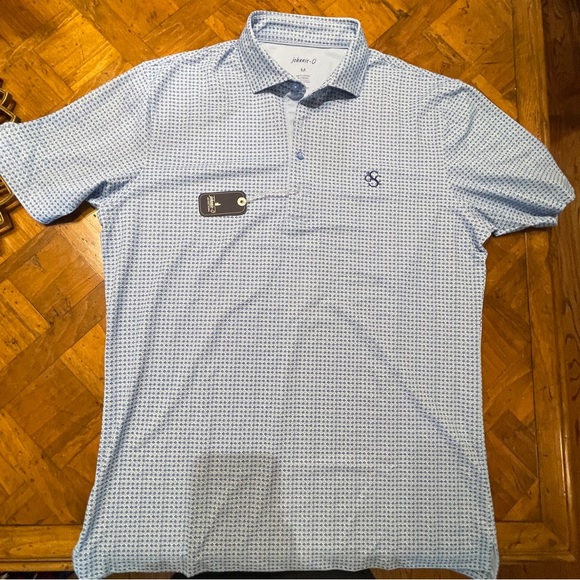 johnnie-O Men's Light Blue Patterned Polo Shirt NWT - Picture 1 of 4